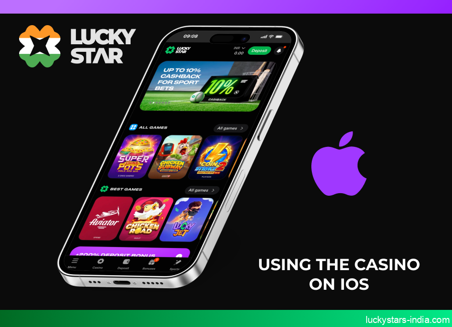 Lucky Star casino app for iOS devices