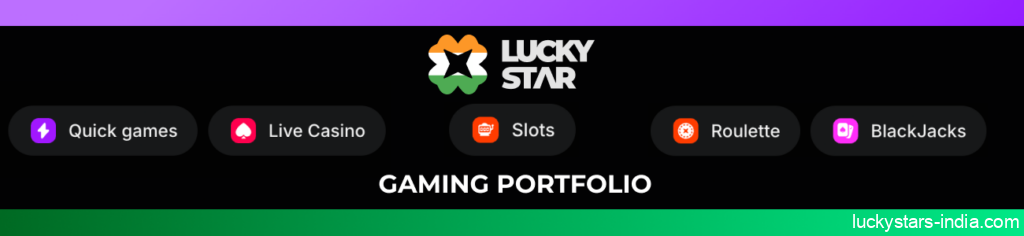 Lucky Star online casino game selection