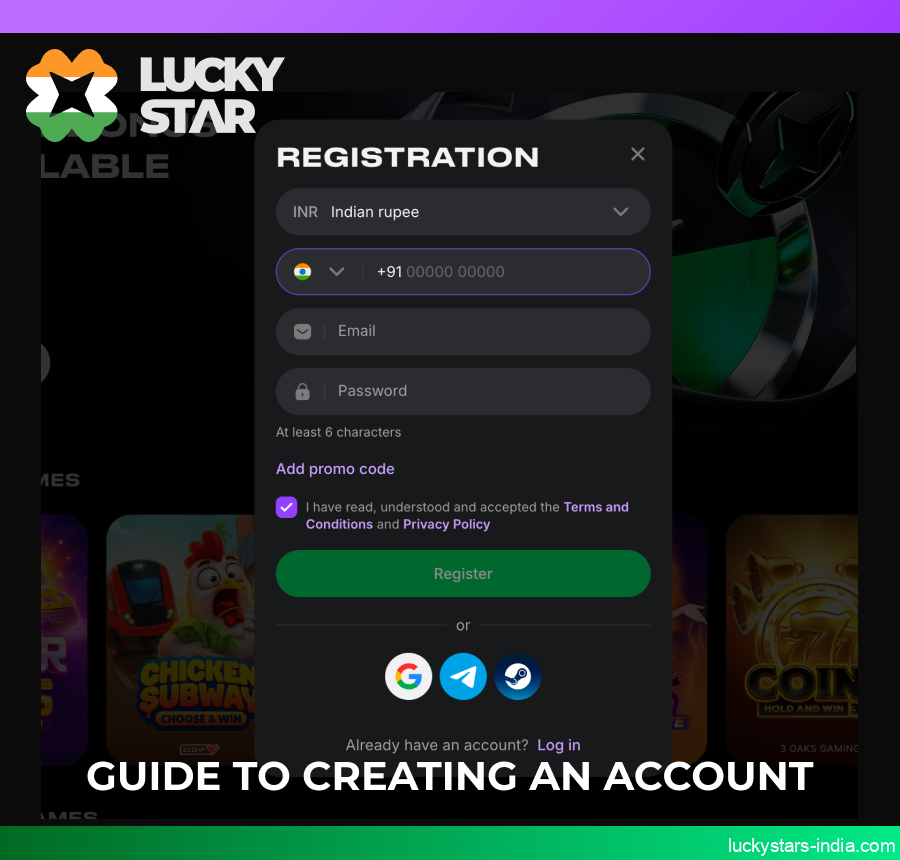 Guide to creating a Lucky Star account